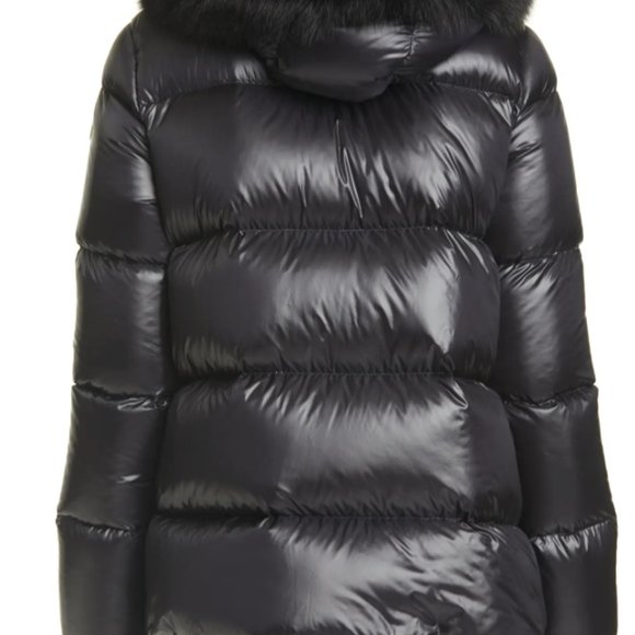 NEW MONCLER Serifur Hooded Down Parka with Genuine - Picture 2 of 5